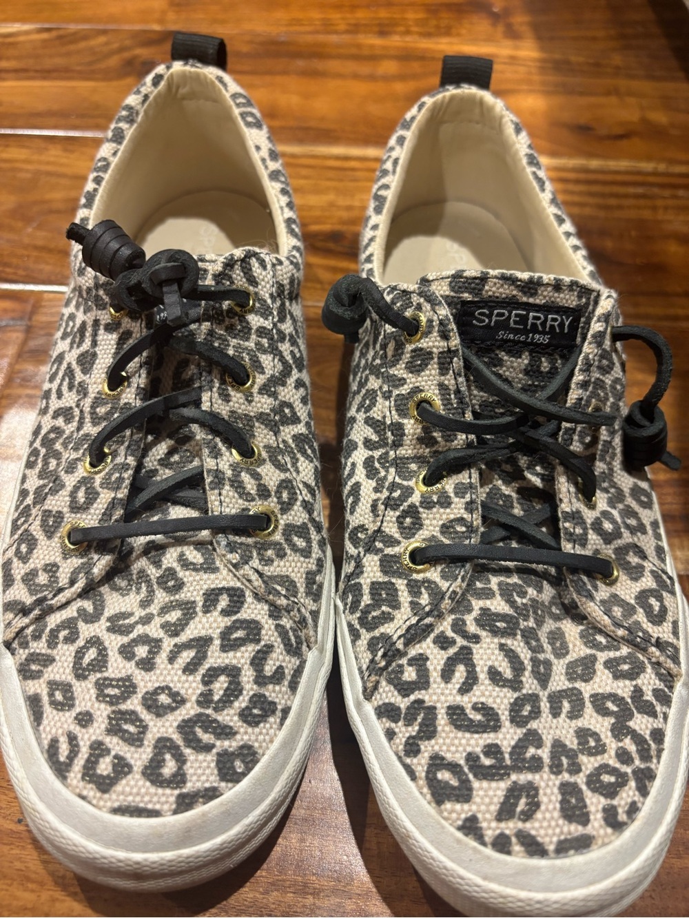 Sperry Women's Leopard Canvas Sneakers - Black/Cream